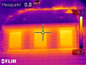 Thermografie - Detailaufnahme einer Gaube